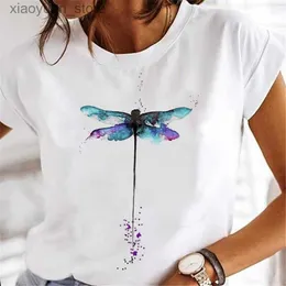 女性のTシャツの女性ファッショングラフィックTトップドラゴンフライタンドンリオンかわいい甘い漫画夏のシャツプリントTシャツ女性ティーTシャツ240130