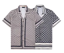 Designerskie koszule męskie wiosna lato klasyczny podstawowy styl logo drukowane krótkie rękaw Europa bawełniana bawełniana swoboda koszula m-3xl