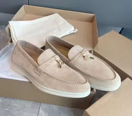 Katır loafers süet kadın terlikler daireler loafers% 100 gerçek süet moccasin lüks tasarımcı ayakkabıları yaz slip-ons derin ocra babouche cazibe keten 22