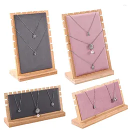 Мешочки для ювелирных изделий, модное однотонное бамбуковое ожерелье-подставка для женщин, браслет, несколько мольбертов, держатель для витрины, розовая съемная доска