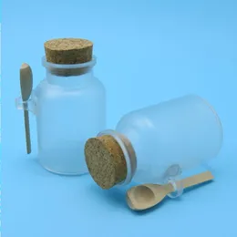 12 x 200 g ABS Solna butelka 200 ml proszkowa plastikowa butelka z słoikiem z korka z drewnianą łyżką Klcge