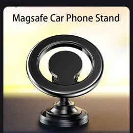Mobiltelefonfästen Holders Magnetic Car Phone Holder Universal Vent Magsafe Ring Car Mountfit för iPhone 14 13 12 Pro Plus Mini Magsafe Case Alla telefoner YQ240130