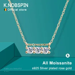 Knobspin D VVS1 Pandent Halsband för Woman GRA Certified Wedding Fine Jewely 925 Sterling Sliver Rose Gold Necklace 240123