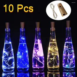 Cordas 10 pcs luzes de garrafa de vinho com cortiça 3m fada mini corda para garrafas de licor artesanato festa decoração de casamento