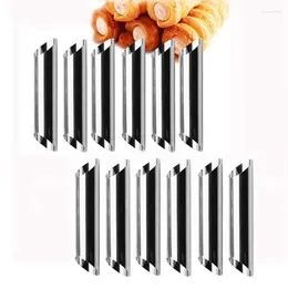 Baking Tools NICEFurniture 12 Pcs Cannoli Tubes Stainless Steel Pancake Tube Pastry Mold Free Standing Cone Shaper Anniversary