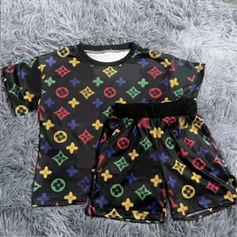Высококачественные и правильные детские модные шорты с короткими рукавами и правильным принтом, комплект из двух предметов для мальчиков и девочек