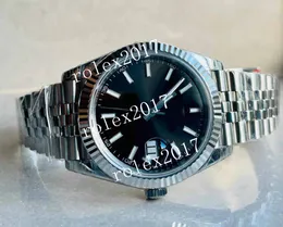 BPF Factory Men's 904L SS 41 mm Best Edition Stalowa czarna tarcza na SS Jubileusz Bransoletka Automatyczna przy 28800Vph Godziny Pełna moca Reserve Ramionki