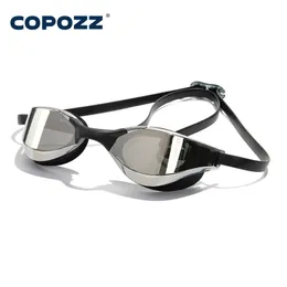 COPOZZ Professional Waterproof Plating Clear Double Antifog Swim Glasses AntiUV Men Women Eyewear Swimming Goggles with Case 240123