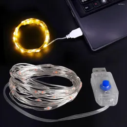 Saiten 3M 2M 1M LED Outdoor-Lichterkette Fee Girlande USB Kupferdraht Lichter 8 Modus für Weihnachten Girlande Hochzeit Party Urlaub