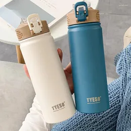 Water Bottles Thermal Bottle With Straw 750/530 ML Stainless Steel Keeps Cold And Heat High Capacity Mug Thermos