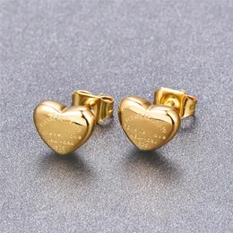 Martick Lovely Heart Stud Earrings 하트 모양 패션 스터드 이어링 브린 코를위한 Brincos never fade e198 240127