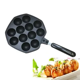 Holaroom 12 wnęki aluminium aluminium Takoyaki Pan Takoyaki Maker Octopus Małe kulki pieczeniowe narzędzia do gotowania 240130