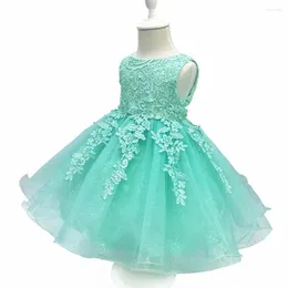 Платья для девочек, детское праздничное платье без рукавов с кружевной хлопковой подкладкой и цветочным узором для девочек, детское бальное платье на свадьбу, день рождения, подарок