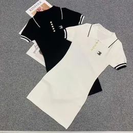 Sommer-Damenkleider, Designer-Kleid, modisch, lässig, tailliert, Polo-Kleider, schlanker Kurzarm-T-Shirt-Rock