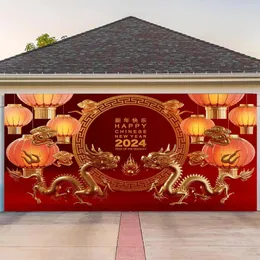 Parti dekorasyonu Çin yılı garaj kapısı afiş duvar kapağı 7 x 16/6 13 feet büyük ejderha işareti