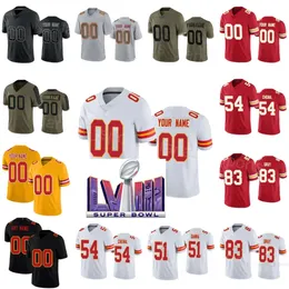 23 Drue Tranquill Jersey Futebol Super Bowls 22 Trent McDuffie 54 Leo Chenal 51 Mike Danna 21 Mike Edwards 4 Rashee Rice 83 Noah Gray Nome personalizado Criança Homem Mulheres