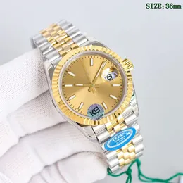 nova fábrica limpa moda 36mm relógios dourados automático mecânico designer feminino log relógio 904l marca de aço inoxidável masculino relógios de pulso à prova de água montre de
