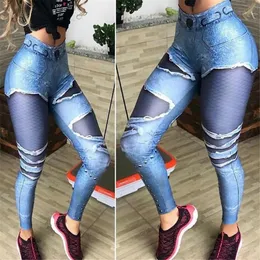 2024 Designer Malha Patchwork Calças Mulheres Primavera Impressão Skinny Leggings Sexy Stretchy Fitness Yoga Calças Running Wear Atacado Roupas 10627