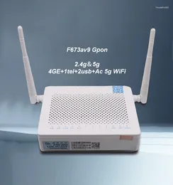 Fiber Optik Ekipman F673AV9A GPON ONU 5G 4GE 2USB Çift Bant WiFi Yönlendirici Ont OLT F673AV9 FTTH Kullanılan Modem Güç Olmadan