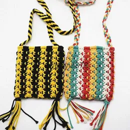 Borse a tracolla Borsa di paglia multicolore Borsa da donna BOO Soulder Messenger Macrame Crocet Purse Coon Tassle ippie Styleqwertyui879