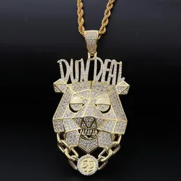 Colar pingente de bueal personalizado gelado em 14k Micro Micro pavimentado laboratório iamond Hip Hop Men Jewelry261R