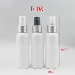 Atacado frascos de perfume em spray anodizado branco de 60ml, frasco de spray para configuração de maquiagem, bico anodizado para perfume, recipiente vazio Hprea