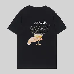 24ss Frühling Sommer Heavy Made USA Wine Cup Print T-Shirt Männer Frauen Liebhaber Hip Hop Kurzarm T-Shirt 0130