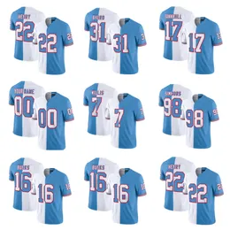 Mens Tennessetitansderrick Henry Ryan Tannehill Custom Branco/Azul 2023 F.U.S.E.Vapor Split Vapor Limitada REMOLHAÇÃO FUTEBOL ED JERSEY