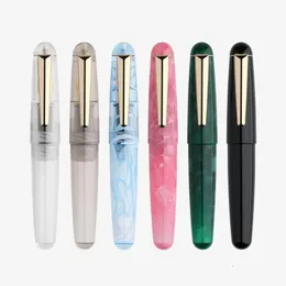 Majohn Q2 Mini Pocket-storlek Akryl Eyedroper Fountain Pen EF/F/Bent NIB Portable Office School Writing Present Pen Pen Set 240125