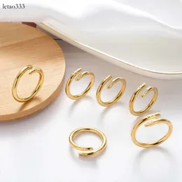 Rings for Women Love Diamond Designer Ring Finger Nail Jewelry Fashion Classic Titanium Steel Band Sier Rose Gold Size 5-10