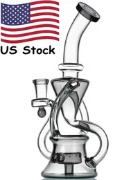 9" inch Recycler Glass Water Bong Glass Bong Recycler Dabber Rig Percolator Oil Water Bongs Pipes