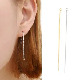 Orecchini pendenti 9 cm catena con nappa linea orecchio lungo ragazze moda femminile semplice oro argento gioielli fai da te accessori per la realizzazione