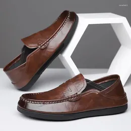 Sapatos de vestido Senior Doudou outono e inverno respirável casual 2024 mocassins de sola macia masculina