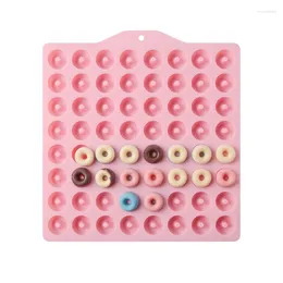 Strumenti di cottura 64 cavità Piccole ciambelle Stampo in silicone per cioccolato 55 Griglie Cuore d'amore Biscotto Fondente Caramelle Decorazione torta