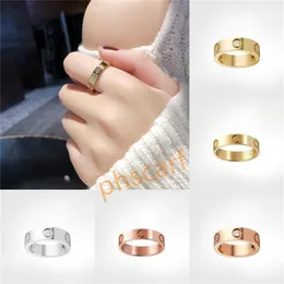 5mm Titanium Steel Silver Love Ring Men Kvinnor Rose Gold Jewelry for Lovers Par Rings Valentine's Day Gift Storlek 5-10252C