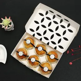 Geschenkpapier 100 teile / los 22 14 5 cm Kreative Rechteck Hollow Out Kuchen Papierbox Keks Mooncake Cupcake Verpackung211s