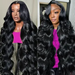 30 40インチ13x4ボディウェーブレースフロントヒューマンヘアウィッグ250％ブラジルの水波13x6 HD Transparen Lace Frontal Wig for Women 240123