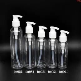 100ML 120ML 150ML 180ML 250ML 24PCS Transparent Shampoo Empty Lotion Container Pressed Pump Bottle For Soap Shower Gelgoods Qqhlt