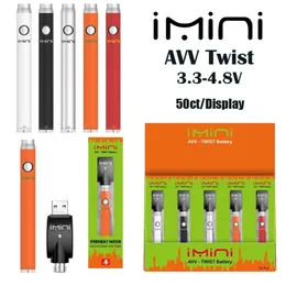 100% Original Vision Imini Preheating AVV Vape Pen Thick Oil 510 Thread Battery 380 mAh Variable Voltage E Cigs with USB Charger box Packaging For Atomizers Cartridges