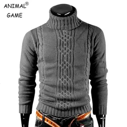 Outono inverno masculino camisola quente manga longa gola alta camisola retro camisola de malha pulôver camisola 240123