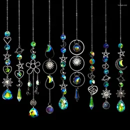 Garden Decorations 2024 Suncatcher Crystal Moon And Sun Pendant Home Decoration Ornament Rainbow Maker Chaser AB Color 1PCs