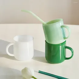 Tazze Tazze di vetro di giada Caffè Latte Tè Tazza da bere Tazza da acqua per ufficio ad alta borosilicato verde per uso domestico