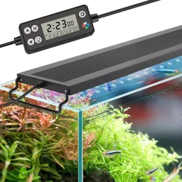 Lightings 30/45CM Full Spectrum Aquarium LED Lighting With Timer Waterproof Moonlight Sunrise Sunset Plant Grow Extendable for Fish Tank