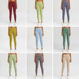 AL-778 Mulheres calças de yoga leggings cintura alta roupas de treino preto rosa cor sólida corrida ginásio wear elástico fitness senhora calças esportivas ao ar livre roupa de yoga