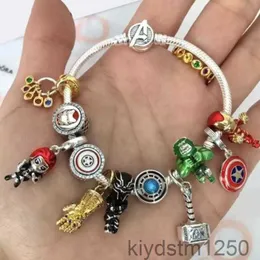 Clássico 925 prata esterlina cobra corrente fecho pulseira dos desenhos animados europeu charme contas avenger balançar se encaixa pulseiras colar b8 fak3