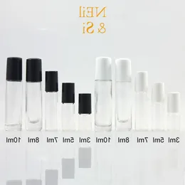 Spedizione gratuita 3ml/5ml/7ml/10ml Bottiglia di profumo di vetro trasparente con rullo di profumo Cosmetico Make up Olio essenziale Massaggio Roll on Bottles Gspmu