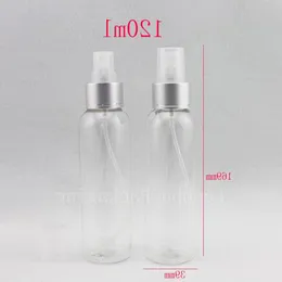 wholesale Flacone spray in plastica cosmetica rotonda trasparente da 120 ml Flacone spray in alluminio da 120 cc Contenitori per bottiglie con pompa a nebbia fine Lxhsb