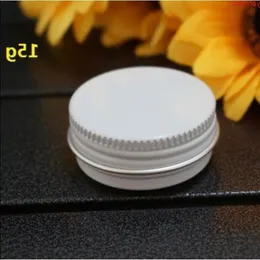 15g portatile vuoto rotondo scatola di alluminio barattoli di latta di metallo 15ml cosmetico fai da te crema barattolo ricaricabile teiera contenitore bianco alta qualità Qxhmq