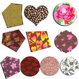 10 peças folha de transferência de chocolate flor coração lábios coração rosa butttrans estadia molde de chocolate decoração para chocolate t200703241q