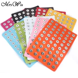 Bracelets Mrs Win 18MM Snap Button Display Boards PU Leather Snap Display for 60 PCS Snap Jewelry DIY Jewelry Displays Holder